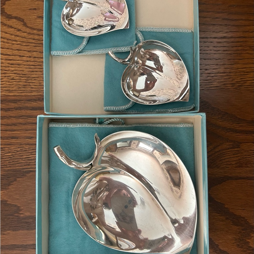 Tiffany & Co. Sterling Silver Peaches Trinket Dish Set